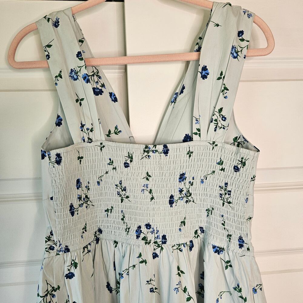 NWT Band of the Free Blue Floral Dropped Waist Midi Dress M 100% Cotton - Picture 3 of 8